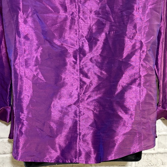 Gilani Vibrant Purple Button Down Shirt for Women, shoulder pads, size 20 - Picture 7 of 7